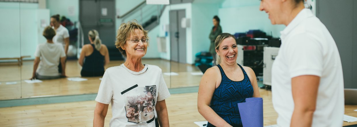 Women in physiotherapy session