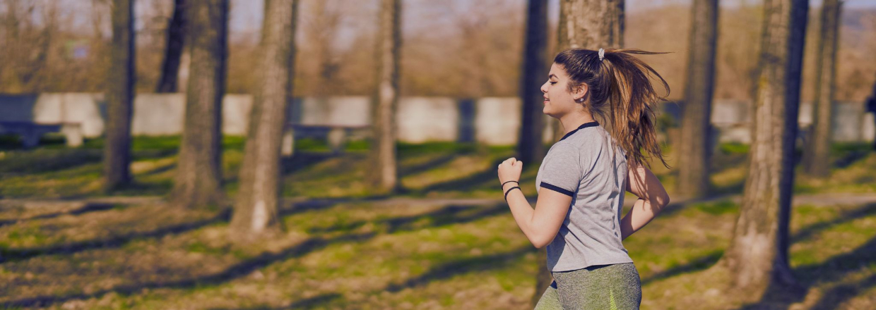Woman running in the park