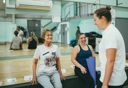 Women in physiotherapy session