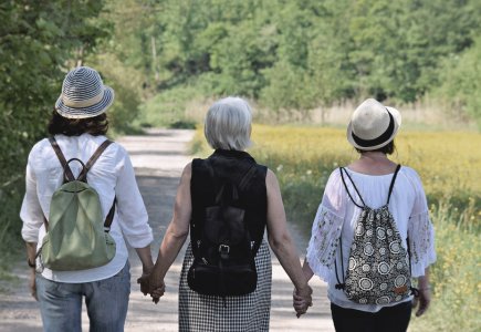 Three ladies walking together